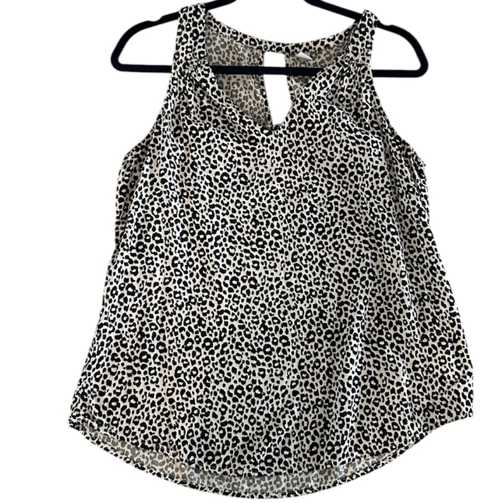 🟢3/$15 Old Navy sleeveless animal print top cheetah leopard size medium